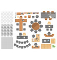office workplace elements - set of modern vector image