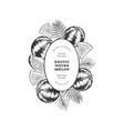 watermelon and tropical leaves design template vector image