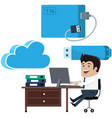 business technology storage cloud server service vector image