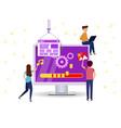 update software to your computer team work vector image