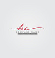 ha initial signature logo - handwritten vector image