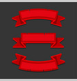 red ribbons set on dark background vector image