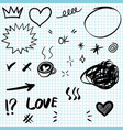 set hand drawn design elements vector image vector image