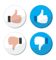 thumb up and down like icon set vector image vector image