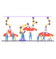automated assembly line car production concept vector image vector image