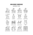 delivery linear icons set thin line contour vector image