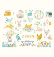 happy easter set cute vector image vector image