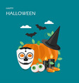 happy halloween flat style design vector image