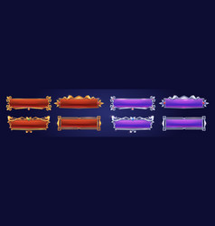 Medieval golden buttons ui game menu elements Vector Image