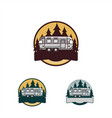 camp holiday with camper car logo vector image
