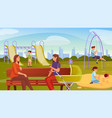 mothers on playground composition vector image vector image