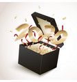 new year black gift box foil 2020 number vector image
