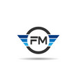 initial letter fm logo template design vector image