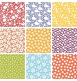 set of nine cute elements seamless patterns vector image