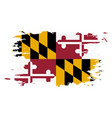 maryland flag grunge brush color image vector image