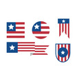simple usa flag emblem bundle vector image