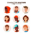 people characters avatars set cartoon flat vector image