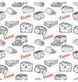 seamless pattern with cheese design element vector image