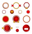 set of sale badges labels and stickers in red vector image