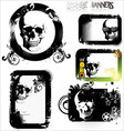skull grunge banner - set vector image