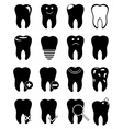 teeth icons set vector image vector image