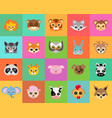 animal carnival collection of cartoon masks vector image vector image