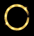 gold glitter circle banner with stars vector image vector image