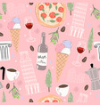 italy seamless pattern background with ice cream vector image