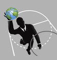 business man slam dunking basketball vector image vector image