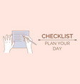 checklist plan your day banner design template vector image