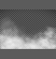 white smoke on a transparent background template vector image