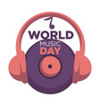 world music day isolated icon vinyl disc vector image vector image
