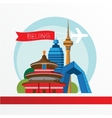 beijing skyline detailed silhouette trendy vector image vector image