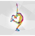 figure ice skating silhouette vector image vector image