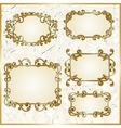 floral swirly golden frames vector image