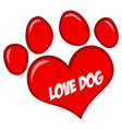 love paw print with text vector image