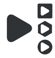 play icon set monochrome vector image