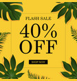 summer sale poster with tropic leaves vector image vector image