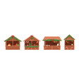 christmas market stand and wooden kiosk vector image vector image