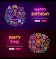 happy birthday website banners vector image vector image