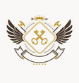heraldic coat of arms decorative emblem with bird vector image