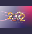 2022 new year golden bronze silver bold letters vector image