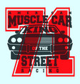 american muscle car t shirt print design vector image