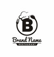 letter b restaurant food logo design vector image vector image