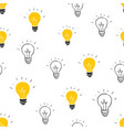 light bulb seamless pattern hand drawn vector image