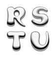 metal and liquid mercury alphabet capital letters vector image