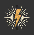 vintage lightning bolt and sunrays lightnings vector image vector image