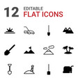 12 landscape icons vector image vector image