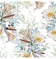 floral pattern with many kind flowers vector image