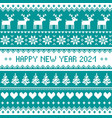 happy new year 2021 - scandinavian pattern vector image vector image